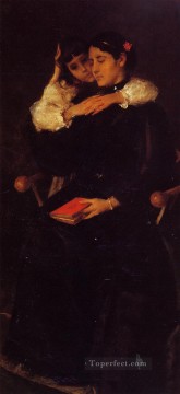 ウィリアム・メリット・チェイス Painting - ミセス・チェイスとコージー・ウィリアム・メリット・チェイス